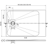 Mexen Hugo правоъгълна поддушова корито SMC 90 x 80 cm, бял камък - 42158090