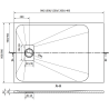 Mexen Hugo правоъгълно душово корито SMC 100 x 90 cm, бял камък - 42159010