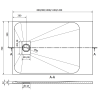 Mexen Hugo правоъгълна душова тава SMC 90 x 70 см, черен камък - 42757090