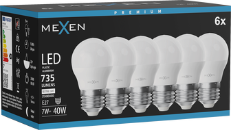 Mexen Nova 6x LED крушка E27, G45, 7W, Неутрална - 4000K, 735 lm - L101-E27-0740-01x06