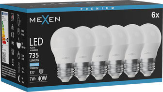 Mexen Nova 6x LED крушка E27, G45, 7W, Студена - 6500K, 735 lm - L101-E27-0765-01x06