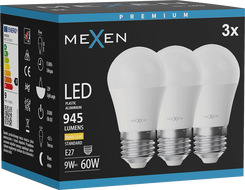 Mexen Nova 3x LED крушка E27, G45, 9W, Топла - 3000K, 945 lm - L101-E27-0930-01x03