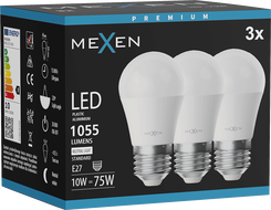 Mexen Nova 3x LED крушка E27, G45, 10W, Неутрална - 4000K, 1055 lm - L101-E27-1040-01x03