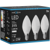 Mexen Nova 3x LED крушка E14, C37, 3W, неутрална - 4000K, 315 lm - L102-E14-0340-01x03