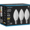 Mexen Nova 3x LED крушка E14, C37, 4W, Топла - 3000K, 420 lm - L102-E14-0430-01x03