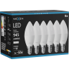 Mexen Nova 6x LED крушка E14, C37, 9W, Неутрална - 4000K, 945 lm - L102-E14-0940-01x06