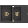 Mexen Gaspar гранитна мивка 1,5 камери с отцедник 737 x 475 мм, черен на пръски,