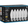 Mexen Nova 6x LED крушка E27, C37, 5W, Топла - 3000K, 525 lm - L102-E27-0530-01x06