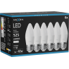 Mexen Nova 6x LED крушка E27, C37, 5W, Неутрална - 4000K, 525 lm - L102-E27-0540-01x06