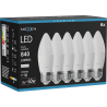 Mexen Nova 6x LED крушка E27, C37, 8W, неутрална - 4000K, 840 lm - L102-E27-0840-01x06