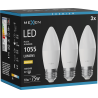 Mexen Nova 3x LED крушка E27, C37, 10W, Топла - 3000K, 1055 lm - L102-E27-1030-01x03