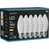 Mexen Nova 6x LED крушка E27, C37, 10W, Топла - 3000K, 1055 lm - L102-E27-1030-01x06