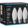 Mexen Nova 3x LED крушка E27, C37, 10W, Студена - 6500K, 1055 lm - L102-E27-1065-01x03