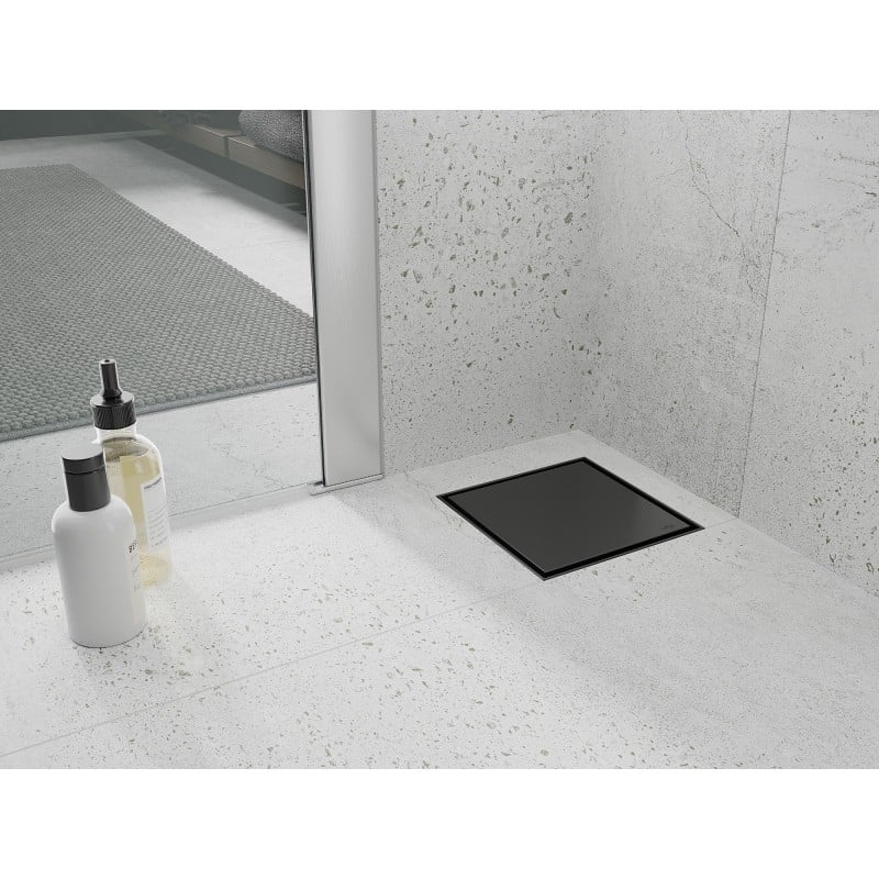 Mexen Flat-Q M13 квадратен подов сифон 12 x 12 см, черен - 1710012