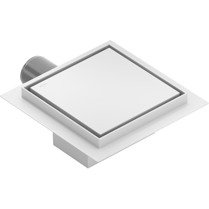 Mexen Flat-Q M13 квадратен подов сифон 15 x 15 cm, бял - 1210015