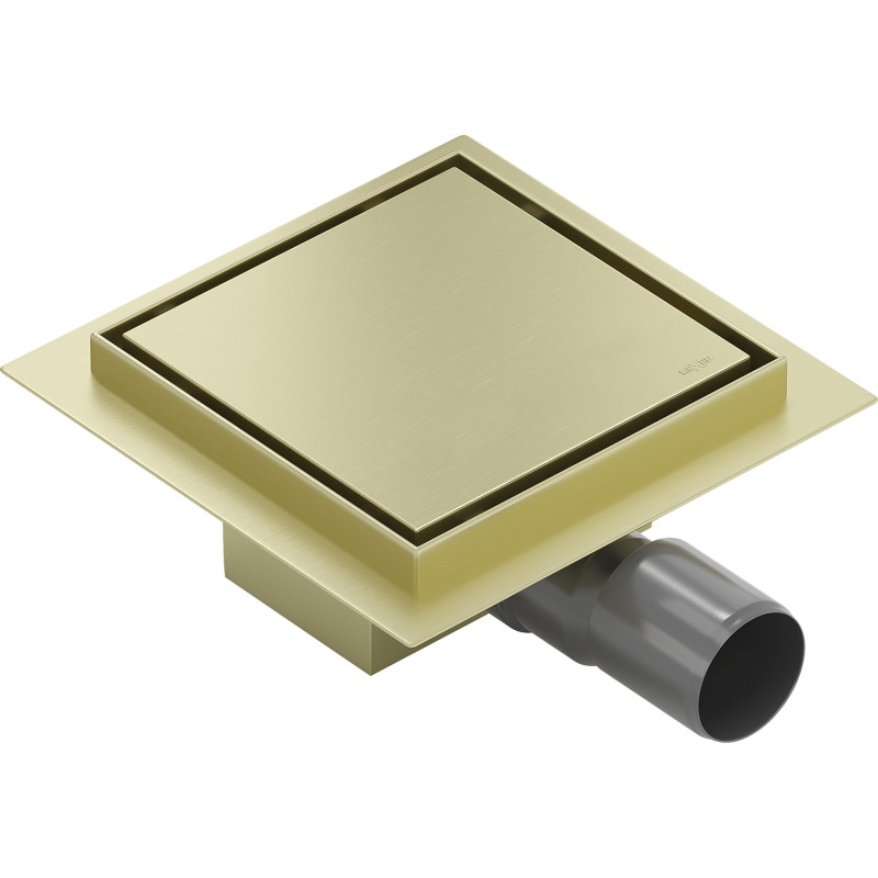 Mexen Flat-Q M13 квадратен подов сифон 15 x 15 см, златен четкан - 1A10015