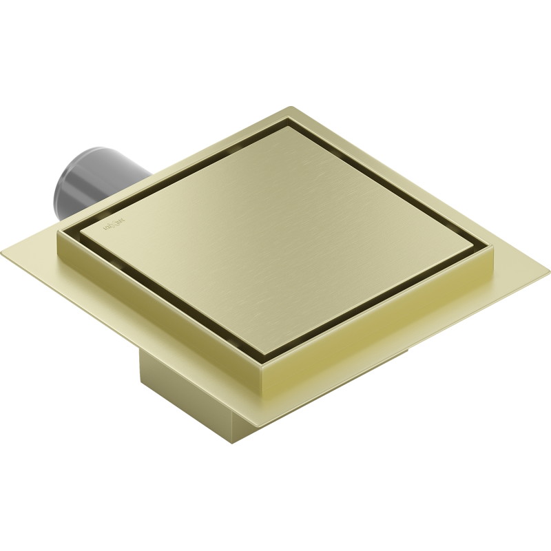 Mexen Flat-Q M13 квадратен подов сифон 12 x 12 см, златисто мат - 1A10012