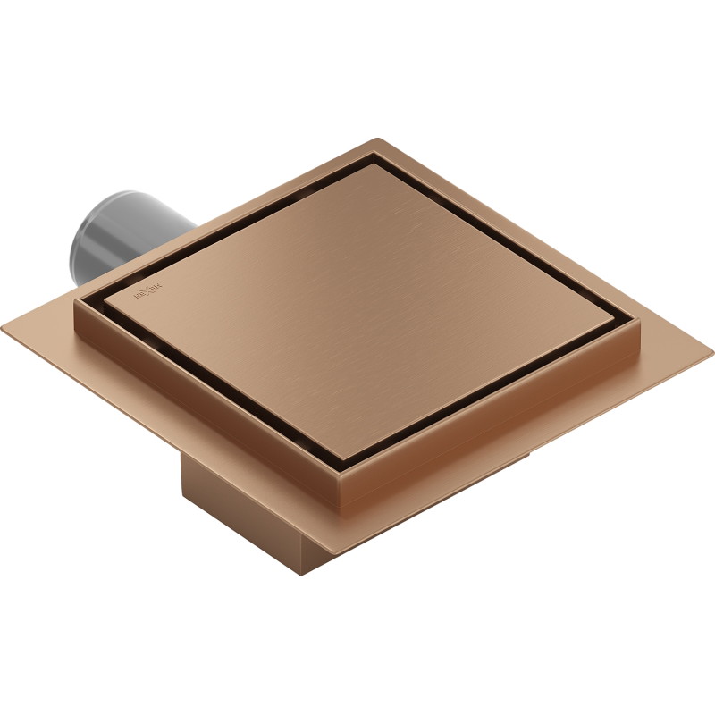 Mexen Flat-Q M13 квадратен подов сифон 15 x 15 см, четкана мед - 1C10015