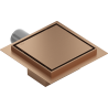 Mexen Flat-Q M13 квадратен подов сифон 15 x 15 см, четкана мед - 1C10015