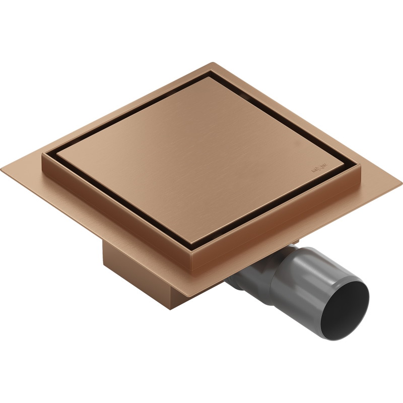 Mexen Flat-Q M13 квадратен подов сифон 15 x 15 см, четкана мед - 1C10015