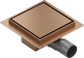 Mexen Flat-Q M13 квадратен подов сифон 15 x 15 см, четкана мед - 1C10015