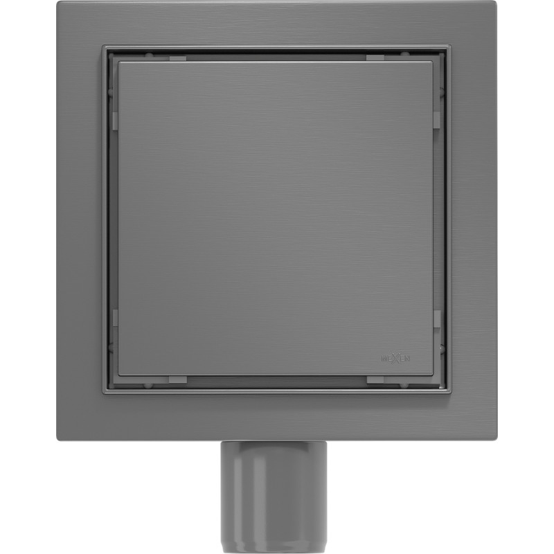 Mexen Flat-Q M13 квадратен подов сифон 12 x 12 см, четкано пистолетно сиво - 1E10012
