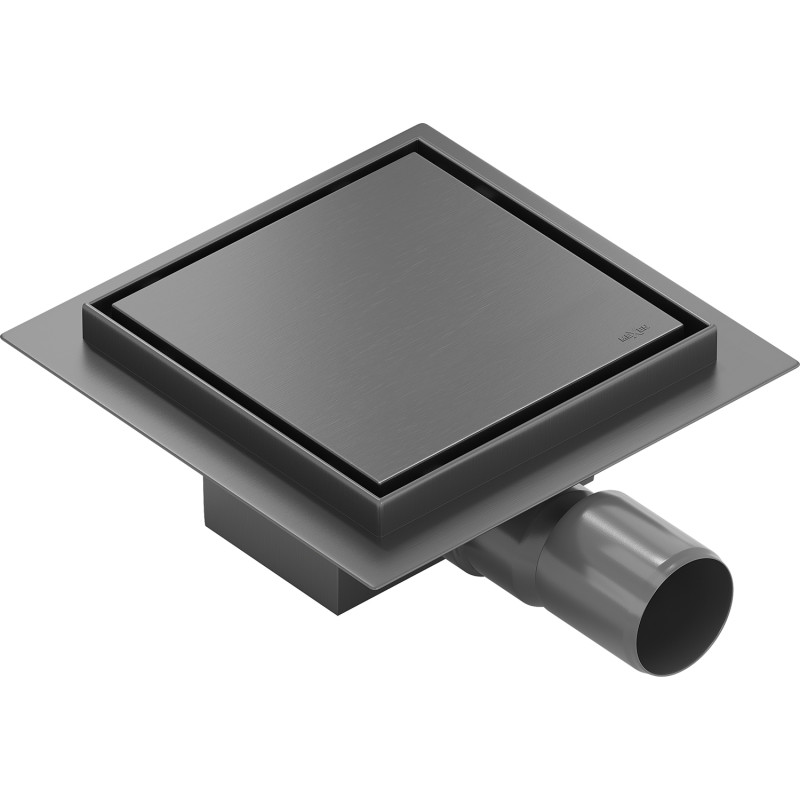Mexen Flat-Q M13 квадратен подов сифон 12 x 12 см, четкано пистолетно сиво - 1E10012