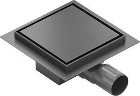 Mexen Flat-Q M13 квадратен подов сифон 12 x 12 см, четкано пистолетно сиво - 1E10012