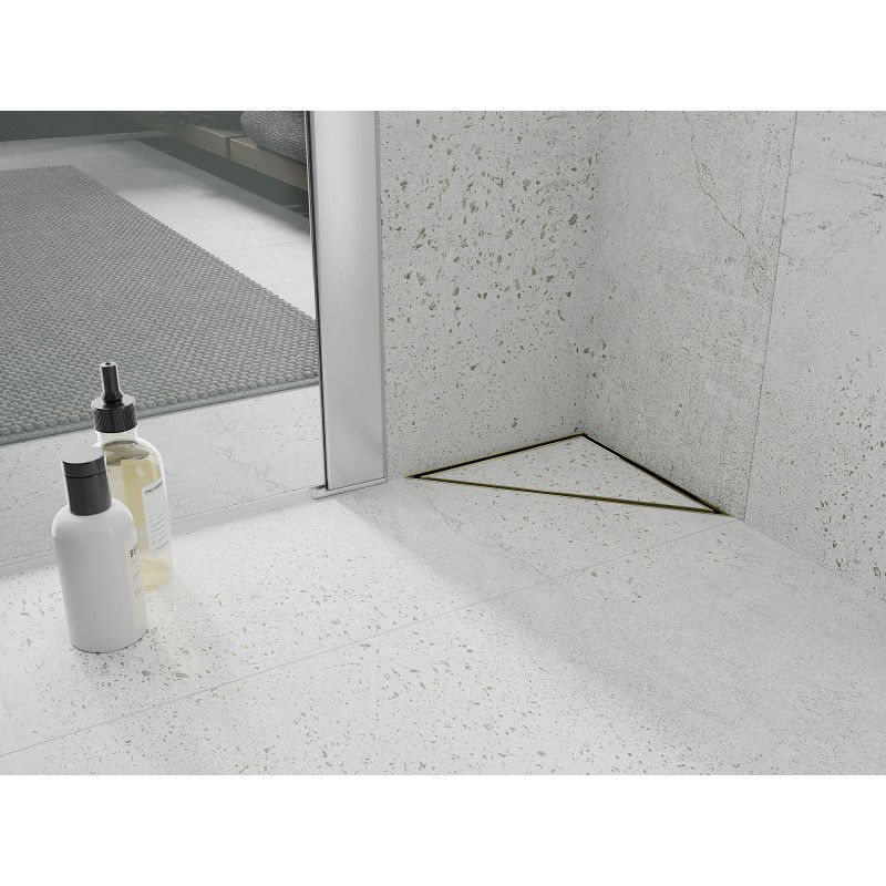 Mexen Flat-T M13 триъгълен подов сифон 20 x 20 см, златен - 1510320