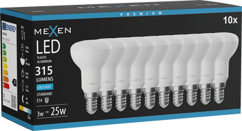 Mexen Nova 10x LED крушка E14, R50, 3W, Студена - 6500K, 315 lm - L103-E14-0365-01x10