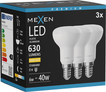 Mexen Nova 3x LED крушка E14, R50, 6W, Топло - 3000K, 630 lm - L103-E14-0630-01x03