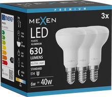 Mexen Nova 3x LED крушка E14, R50, 6W, неутрална - 4000K, 630 lm - L103-E14-0640-01x03