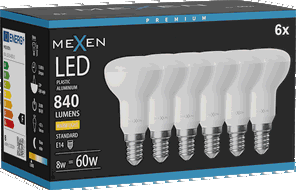 Mexen Nova 6x LED крушка E14, R50, 8W, Топла - 3000K, 840 lm - L103-E14-0830-01x06