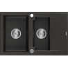 Mexen Gaspar гранитна мивка с 1,5 камери с отцедник 737 x 475 мм, черна/златен