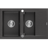 Mexen Gaspar гранитна мивка 1,5-камерна с отцедник 737 x 475 мм, черна на точки,