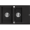 Mexen Gaspar гранитна мивка 1,5 камерен модел с отцедник 737 x 475 мм, черна,