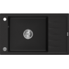 Мексен Елиас гранитен мивка 1-коморова с отцеждач 795 x 480 mm, черен, хромиран сифони - 6511791005-77