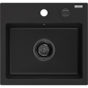 Mexen Milo гранитна мивка с 1 отделение 435 x 410 мм, черна, черен сифон