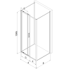 Mexen Exo-S 3S 3-стенна плъзгаща се душ кабина 200 x 90 см, прозрачна, хром