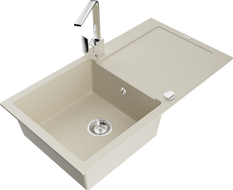 Mexen Leo гранитна кухненска мивка с 1 корито със сушилник и кухненски