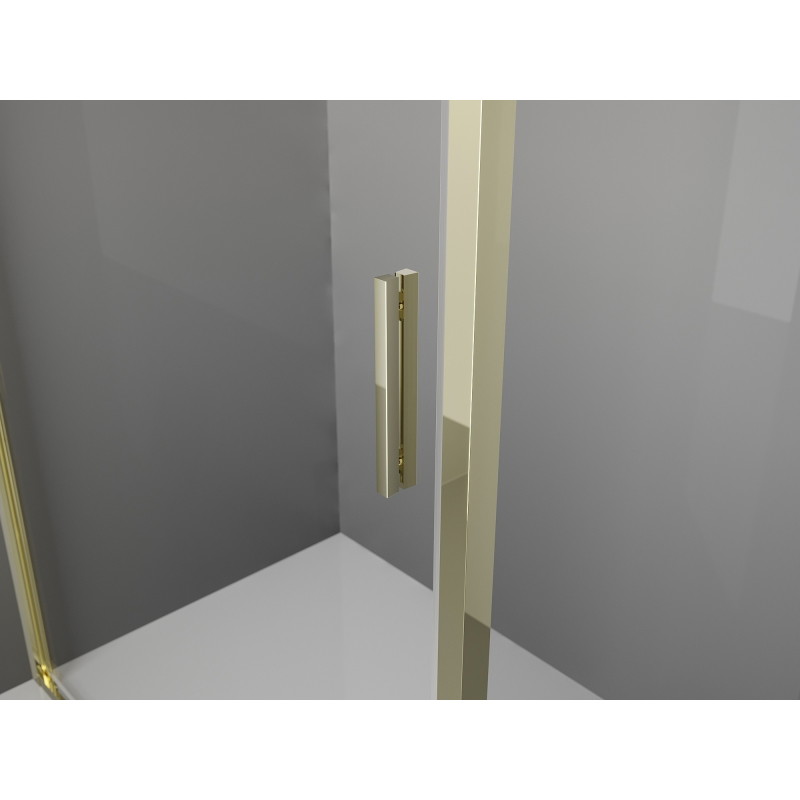 Mexen Exo-S 3S душ кабина 3-стенна плъзгаща се 140 x 100 см, прозрачна, златна