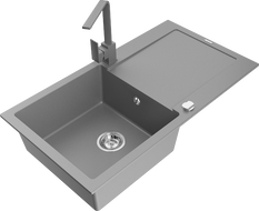 Mexen Leo гранитна мивка с 1 отделение с отцедник и кухненски смесител