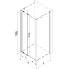 Mexen Exo-S 3S душ кабина 3-стенна плъзгаща се 90 x 110 см, прозрачна, златиста