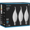 Mexen Nova 3x LED крушка пламък E14, C37, 8W, Студена - 6500K, 840 lm - L106-E14-0865-01x03