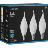 Mexen Nova 3x LED крушка пламък E14, C37, 10W, Студена - 6500K, 1055 lm - L106-E14-1065-01x03