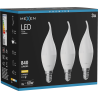 Mexen Nova 3x LED крушка пламък E14, C37, 8W, Топла - 3000K, 840 lm - L106-E14-0830-01x03