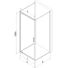 Mexen Exo-3S тристенен душ кабина с отварящи се врати, 75 х 120 см, прозрачен,