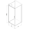 Mexen Exo-BR 3S 3-стенна душ кабина с врати 90 x 110 см, прозрачна, златна