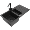 Mexen Matias гранитна мивка с 1,5 камери с отцедник и кухненски смесител Rita,
