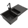 Mexen Matias гранитна мивка 1,5 камери с отцеждач и кухненски смесител Рита,